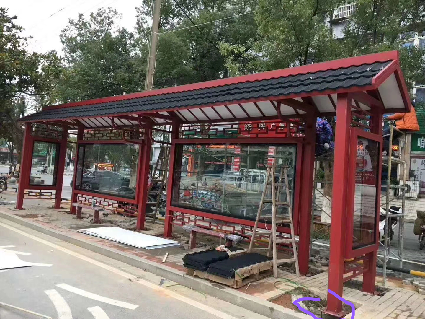 仿古造型候车亭畅销全国诚信商家服务热情