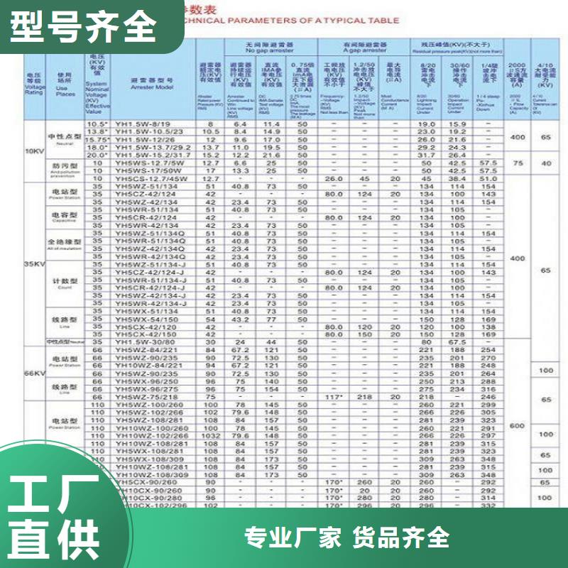 避雷器HY10CX-96/280真材实料加工定制