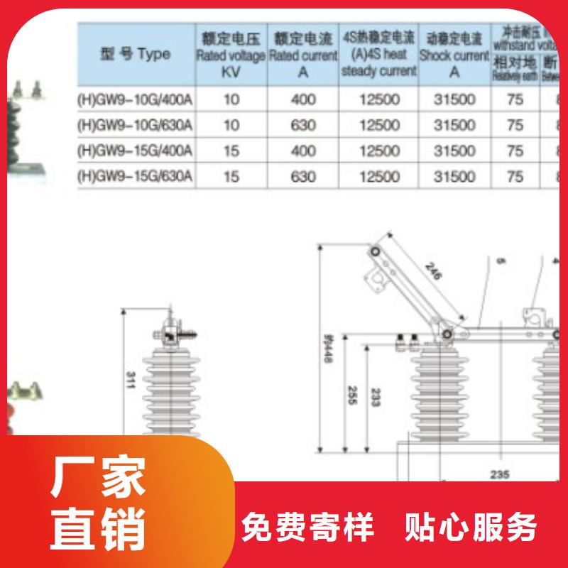 高压隔离开关：HGW9-10W/630源头厂家当地货源