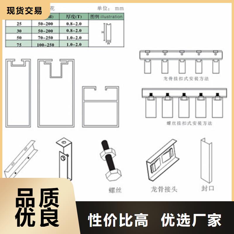 上虞拉弯铝方通价格厂家批发价