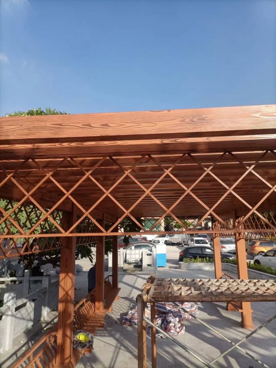 园林景区凉亭木纹漆施工厂家质量保证