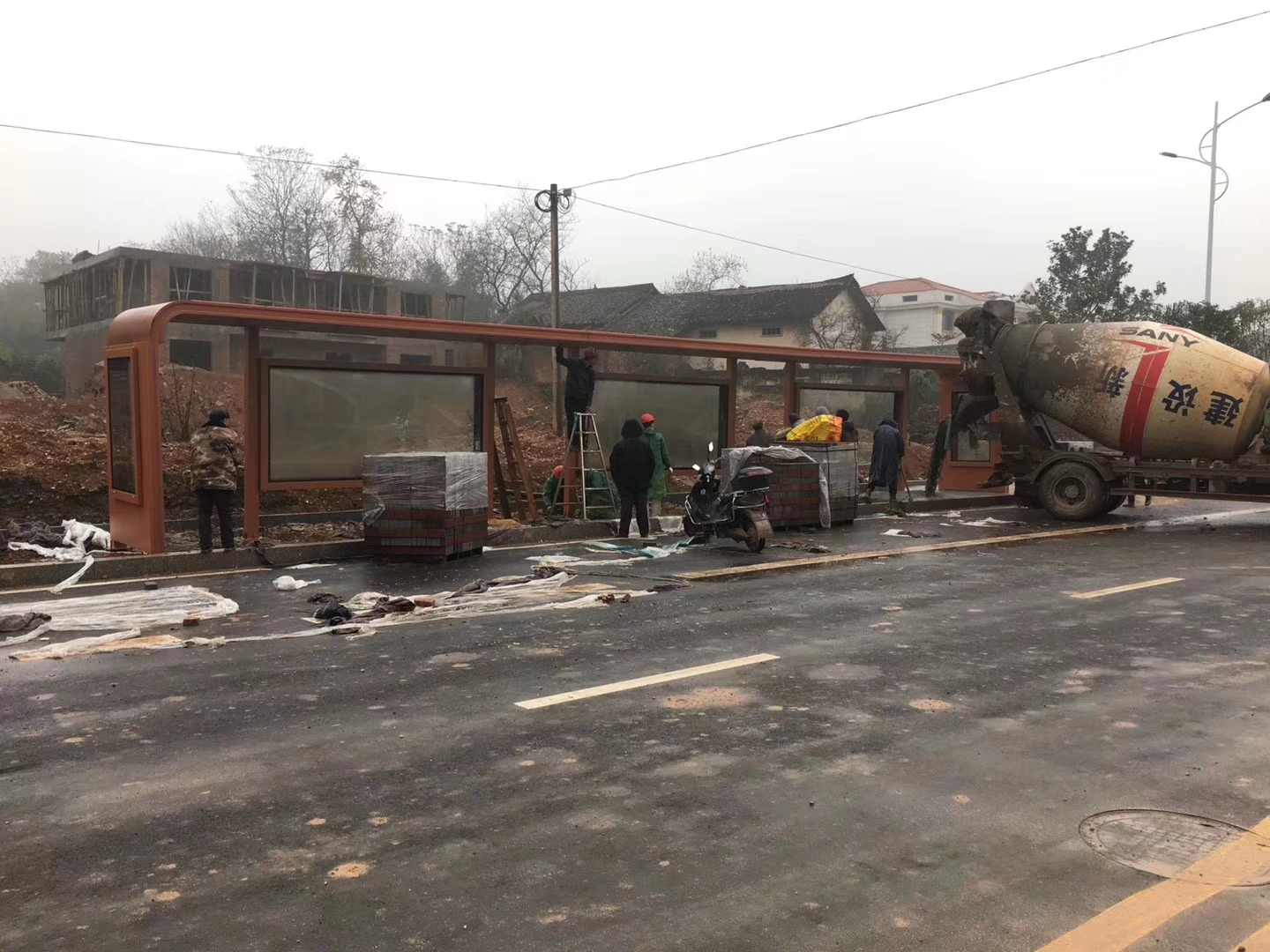 仿古公交站臺候車亭廠家省心又省錢