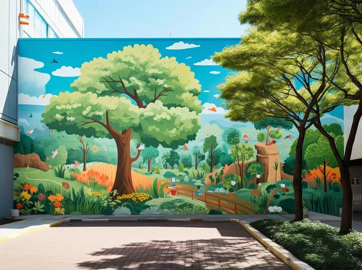 外墙彩绘手绘墙绘画涂鸦公司口碑商家