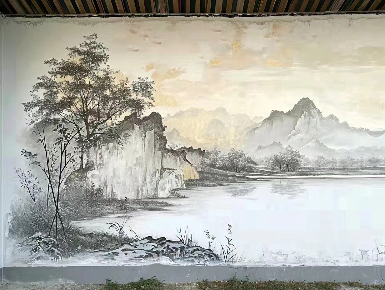文化墙彩绘手绘墙绘画团队