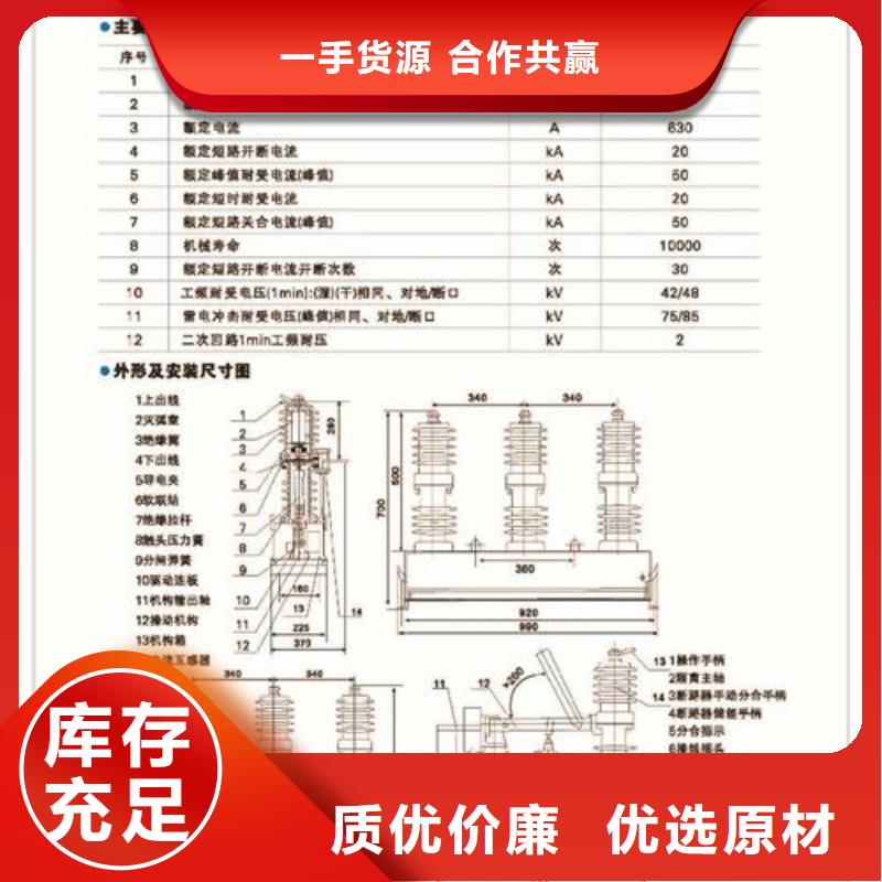 唐山ZW32-12G/T630-12.5高压真空断路器